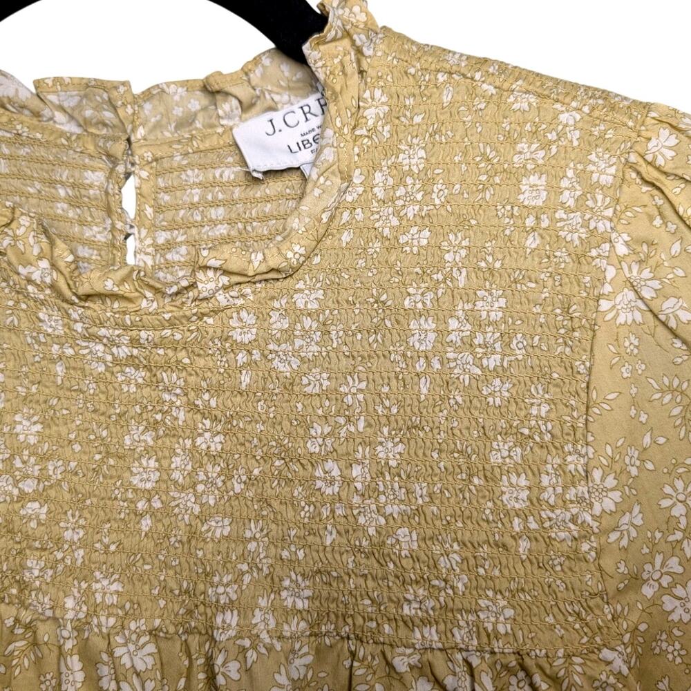 J. Crew Women's Liberty Fabric Vintage Yellow Floral Blouse Size XS - Picture 5 of 14